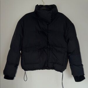Misguided Cropped Black Puffer Jacket
